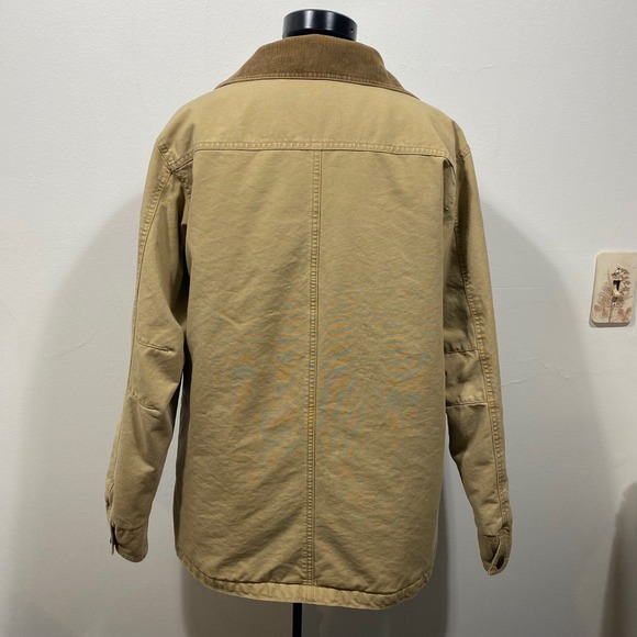 LL Bean Chore Original Field Coat Tan Cotton Canvas Thinsulate Jacket Y2K 90s - Picture 3 of 11